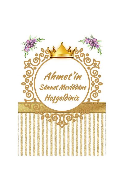 Hayaller Dükkanı Banner și panou de bun venit pentru bebeluș Prince Mevlüt - HDTS1018
