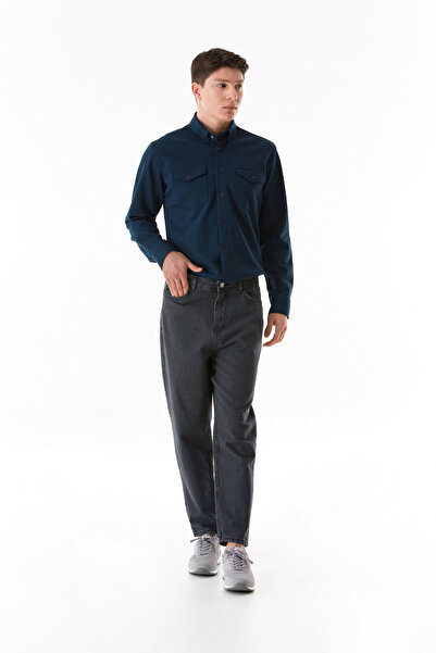 Fulla Moda Düğmeli Straight Jean Pantolon