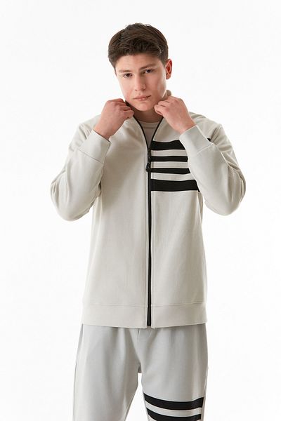 Fulla Moda Φούτερ με γιακά με ρίγες στο πλάι
