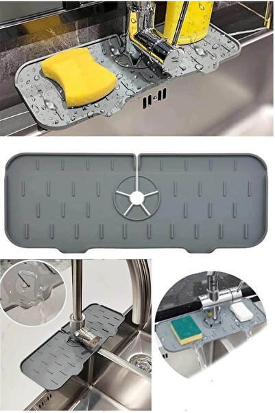 Dükkanönü Dükkanönü Su Tutucu Musluk Matı Mutfak Ve Banyo Koruyucu Lavabo Mat...