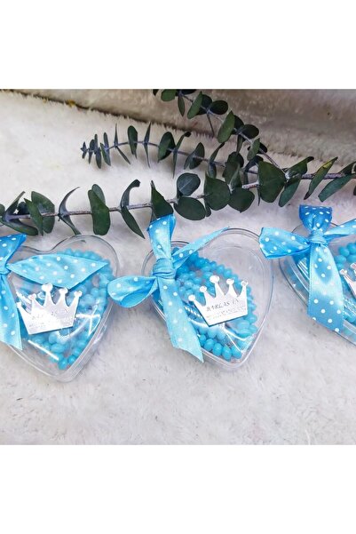 Hayaller Dükkanı 30 Adet Kalp Dantelli Kokulu Tesbih Sünnet Şekeri-Mavi