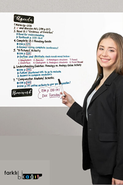 Farklı Bi Kağıt 50x70 Pratik Beyaz Akıllı Kağıt Tahta 2'li