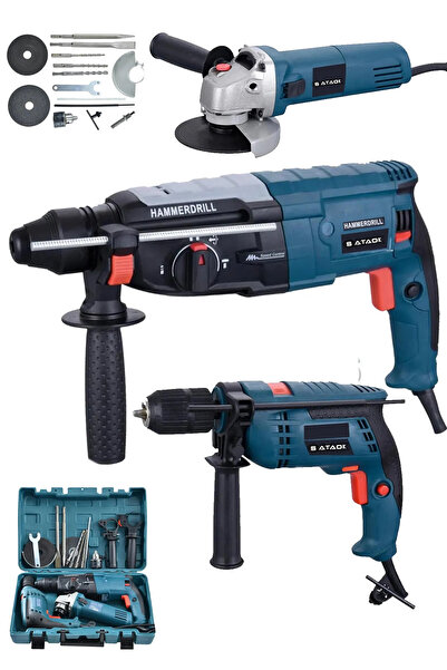 Sataok Profesyonel 3'Lü Set 2-28 Hilti Matkap + 13 MM Darbeli Matkap Vidalama...