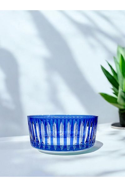 Paşabahçe Crystal Cut Fueless 19cm Blue Bowl