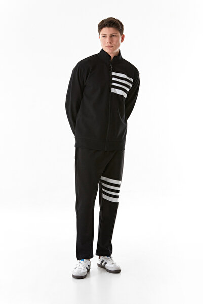 Fulla Moda Φούτερ με γιακά με ρίγες στο πλάι