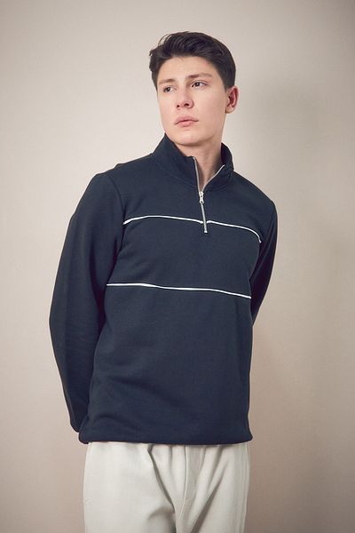 Fulla Moda Φούτερ με γιακά με 3 κλωστές