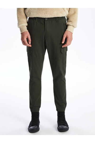LC Waikiki Green Slim Fit Gabardine Men's Cargo Pants