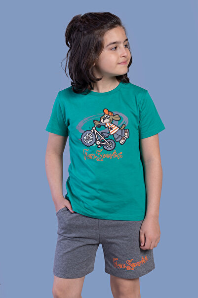 Toontoy με τύπωμα Σετ Αγόρια που οδηγούν ποδήλατα με σκύλους