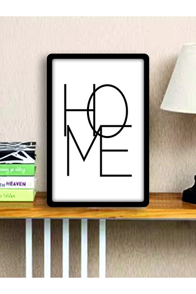 HomeJamin HOME Yazılı ahşap çerçeve görünümlü modern duvar tablo A4 (20x30cm)