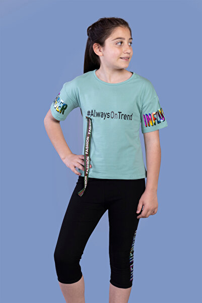 Toontoy Πολύχρωμο Σετ Κολάν για Κορίτσια με τύπωμα και ριγέ