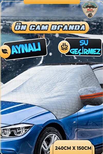 Mega Everest Oto Kar Buz Branda Aynalı Ön ve Yan Cam Tam Korumalı Su Geçirmez Kar Buz Örtüsü