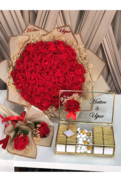 Masalsı Concept 41 Gül İsteme Çiçeği 80 Adet Kız İsteme Söz Nişan Çikolatası -2 Anne Çiçeği Söz Nişan Çiçeği