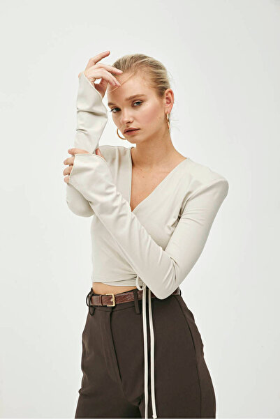 Pilea Bluză de piatră cu cravată Riana