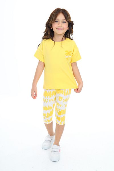 Toontoy Girl's Tie-Dye Pattern Have Fun Printed Capri Suit