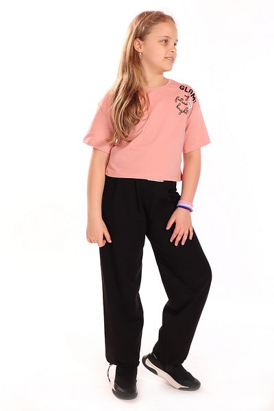 Toontoy Girl's Text Printed Tracksuit Set