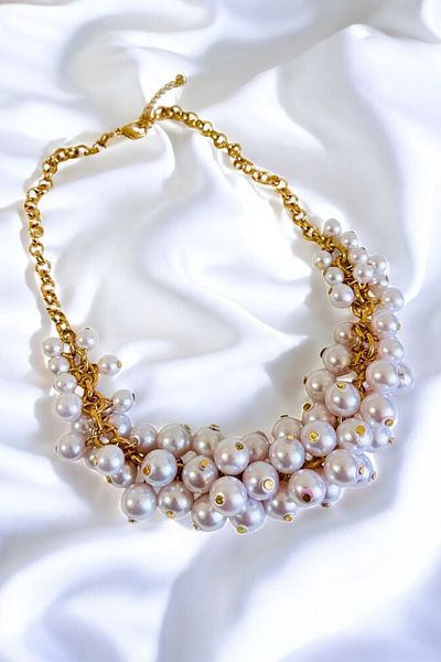 PETEK AKSESUAR Salkim Multiple Ball Pearl Bead Necklace