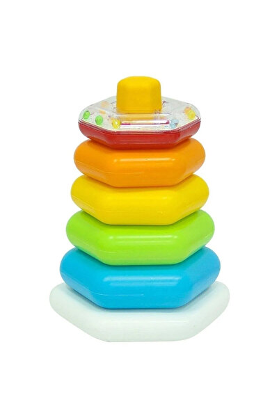 Depomiks Avm Çıngıraklı Eğitici Halkalar + Küp bultak + Söktak Renkli Tırtıl + Sevimli Kule Eğitici ilk yaş set