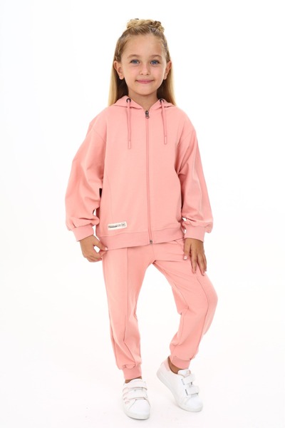 Toontoy Set de trening pentru fetiță cu mâneci liliac