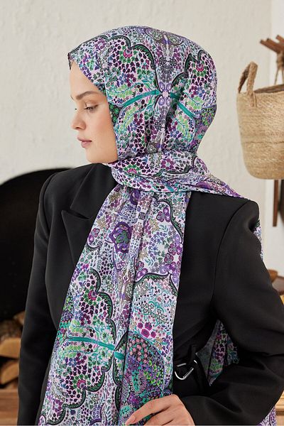 Modakaşmir Şal mătăsos cu model Munhani