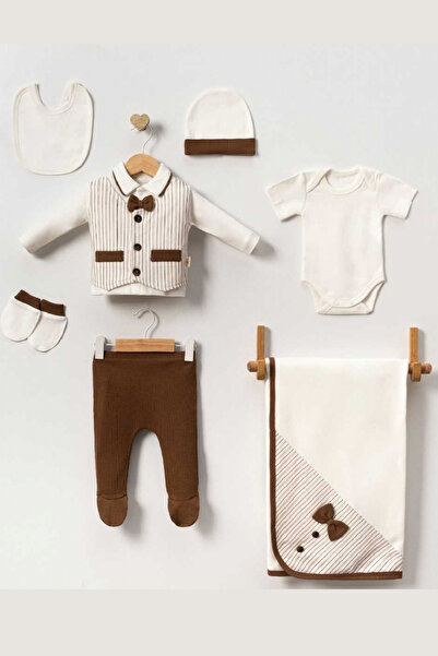 Cherub Baby Striped Pocket Baby Boy Newborn 7 Piece Blanket Hospital Discharg...