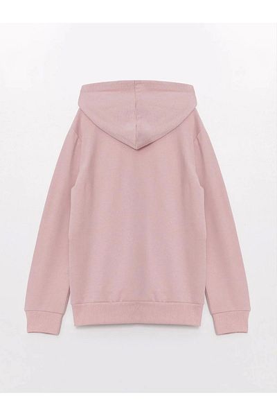 LC Waikiki LCW Детски суичър с цип и дълъг ръкав за момиче с качулка