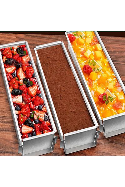 Nar kalıp 40cm Length Pomegranate Rectangular Tiramisu Pastry Cake Brownie Mold - 8cm Depth