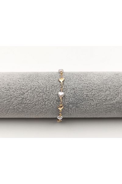 Alina Jewelry Elegant Stone Detailed Stylish Steel Anklet Stainless No Darkening Allergy Resistant