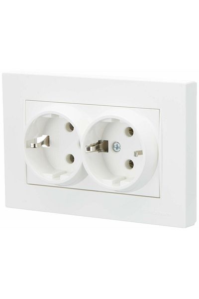 Mutlusan Rita White Double Grounded Socket Framed