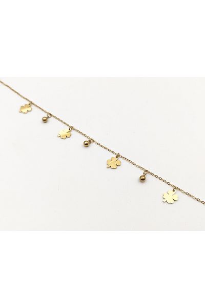 Alina Jewelry Elegant Stone Detailed Stylish Steel Anklet – Rustproof, No Darkening