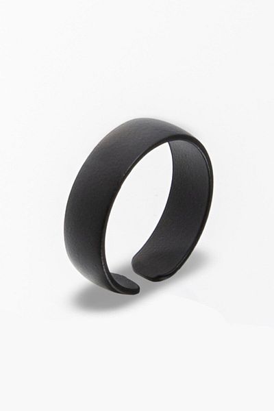 The Collection Matte Black Plain Wedding Ring Knight Adjustable Ring