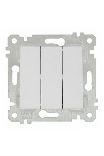 Mutlusan Rita White Triple Switch (Screw) (MKZ)