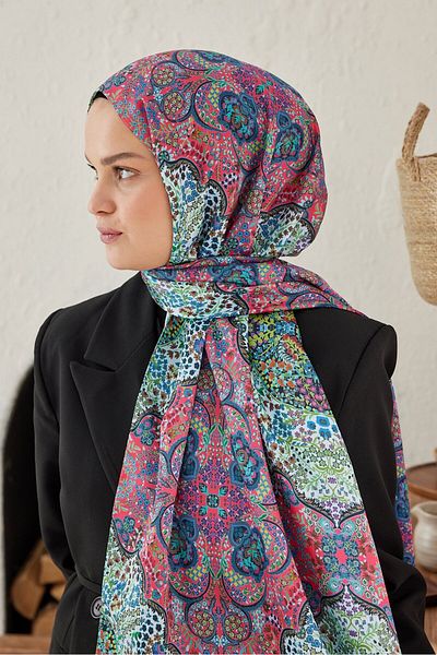 Modakaşmir Münhani Patterned Silky Shawl