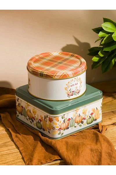 LC Waikiki LCW HOME Set de 2 containere metalice de depozitare - imprimate mixt