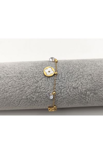 Alina Jewelry Stylish Steel Anklet with Elegant Stone Detail