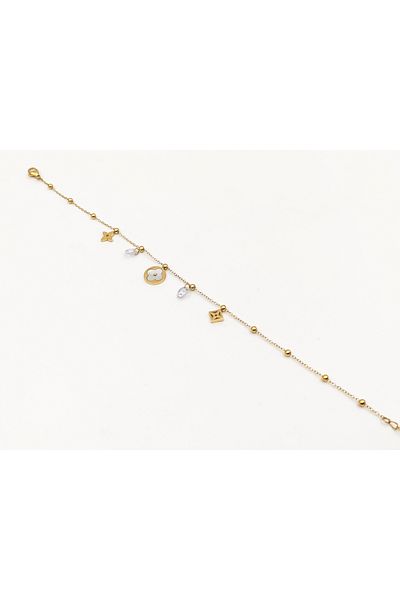 Alina Jewelry Stylish Steel Anklet with Elegant Stone Detail