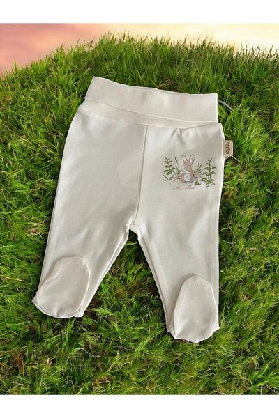 CreativeBebe Unisex Organic Trousers Set of 2 with Folded Waist and Elastic Booties