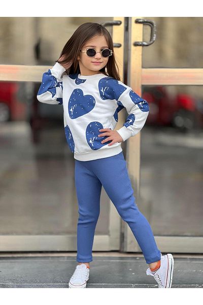 Uslukids HEART PRINTED GIRL'S SET