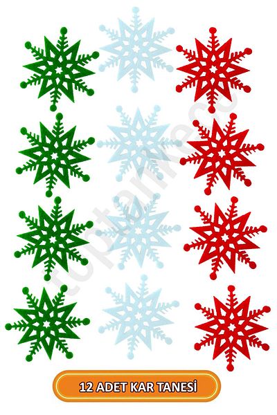 garaccu Christmas Pine Tree Ornament 6 cm Snowflake Ornaments 12 Pieces
