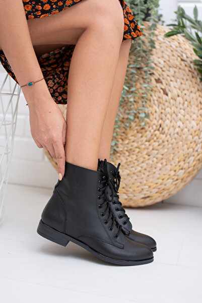 Moda Değirmeni Siyah Cilt Kadın Bot Bg1011-116-0001