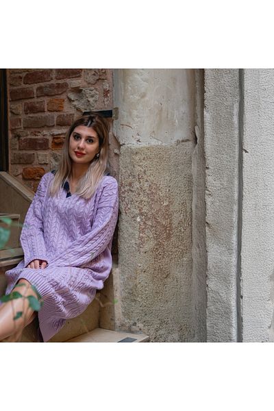 Cloudy Kids Rochie de damă cu guler cămașă tricotată colorată