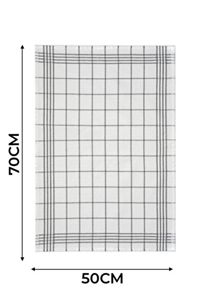 Tuable Waffle Desen 3'lü Gri Mutfak Kurulama Bezi, Beslenme Örtüsü, Amerikan Servis Peçete, Set 50x70cm