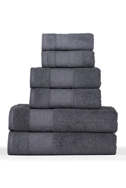 TEOHOMELİNENS مجموعة من 6 مناشف