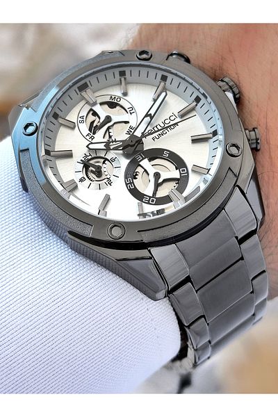 Ferrucci Functions Active 3 Atm Waterproof Steel Band Men Wrist Watch Fc03335Fm.3