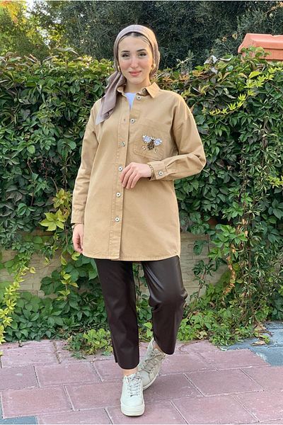 Moda Rosa 25K5286 - Latte - Bee Pearl Gabardin Jacket