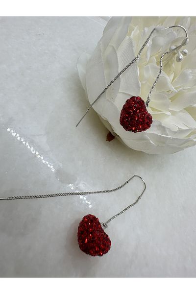 MFM STORE Heart Model Chain Detail Earring