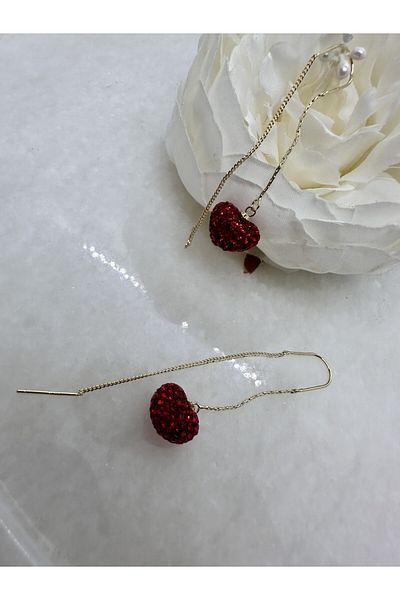 MFM STORE نموذج القلب سلسلة أقراط مفصلة