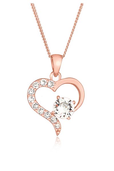 ELLI Colier Doamna Inima Dragoste Cu Cristale Din Argint Sterling 925
