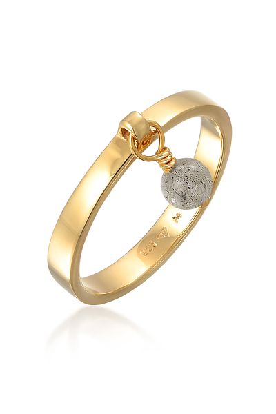 ELLI Ring Premium Ring Ladies Band Pendant Pearl With Labradorite In 925 Sterling Silver Gold Plated