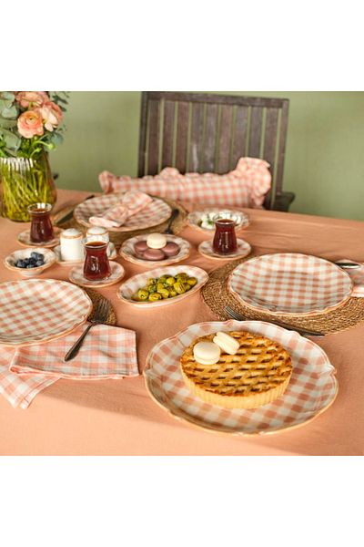 Egsen Bella Maison Pavia Stoneware - Salmon Breakfast Set for 6 People, 26 Pieces
