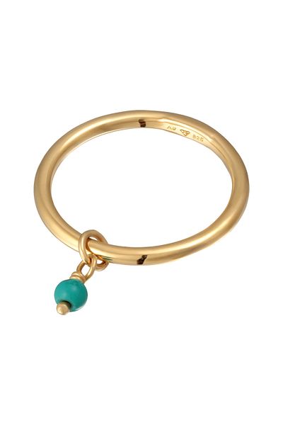 ELLI Ring Ladies Stack Pendant Pearl With Howlite Turquoise In 925 Sterling Silver Gold Plated
